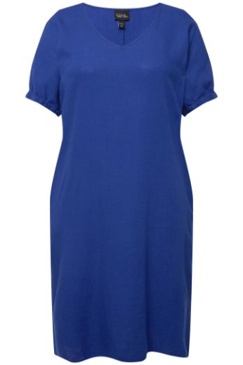 Plus size veliki brojevi Haljina V ovratnika kratkih rukava za punije