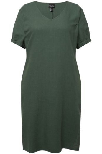 Plus size veliki brojevi Haljina V ovratnika kratkih rukava za punije
