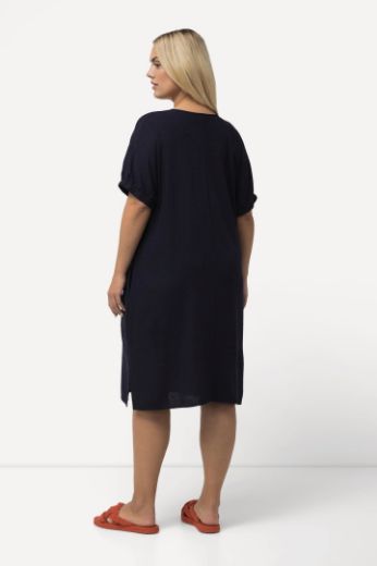 Plus size veliki brojevi Haljina V ovratnika kratkih rukava za punije