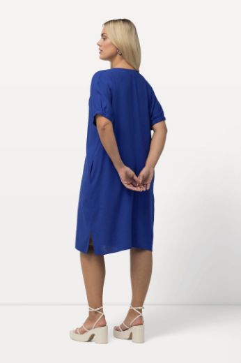 Plus size veliki brojevi Haljina V ovratnika kratkih rukava za punije