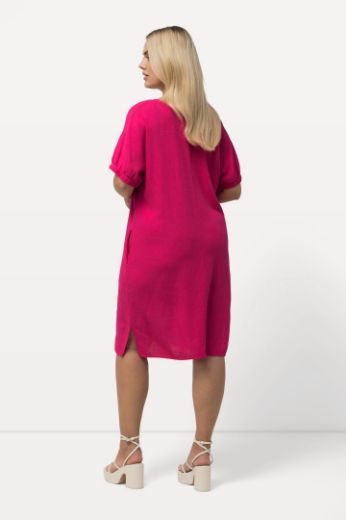 Plus size veliki brojevi Haljina V ovratnika kratkih rukava za punije