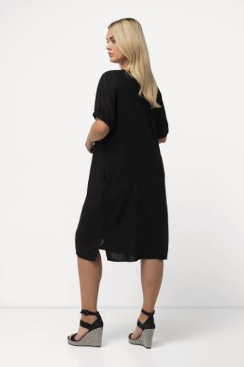 Plus size veliki brojevi Haljina V ovratnika kratkih rukava za punije
