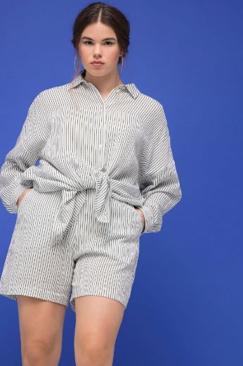 Plus size veliki brojevi Hlače kratke na pruge za punije