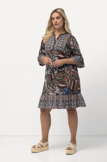 Plus size veliki brojevi Haljina kratkih rukava s printom za punije