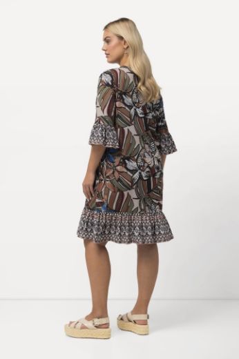 Plus size veliki brojevi Haljina kratkih rukava s printom za punije