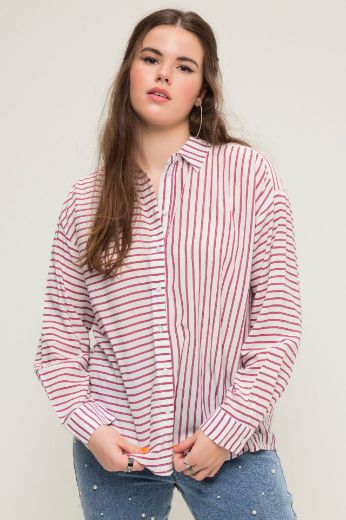 Plus size veliki brojevi Bluza dugih rukava na pruge za punije