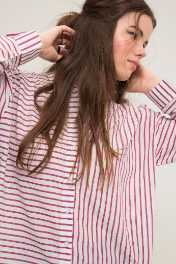 Plus size veliki brojevi Bluza dugih rukava na pruge za punije