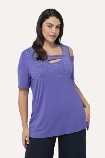 Plus size veliki brojevi Majica s otvorima i ukrasnim dodacima za punije