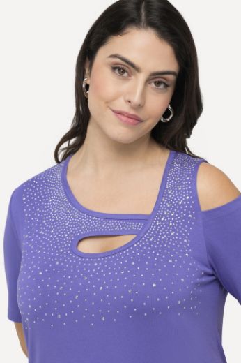 Plus size veliki brojevi Majica s otvorima i ukrasnim dodacima za punije