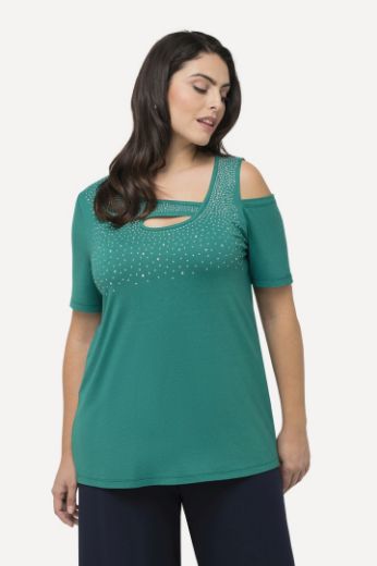 Plus size veliki brojevi Majica s otvorima i ukrasnim dodacima za punije