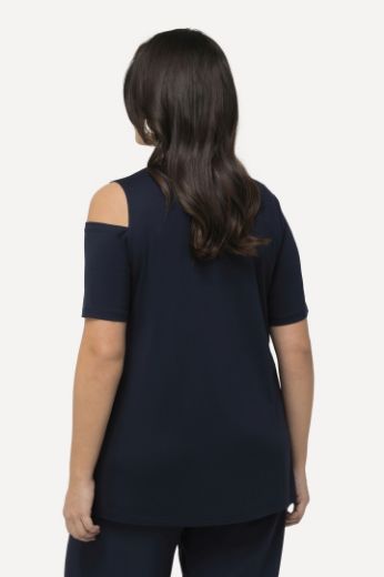 Plus size veliki brojevi Majica s otvorima i ukrasnim dodacima za punije