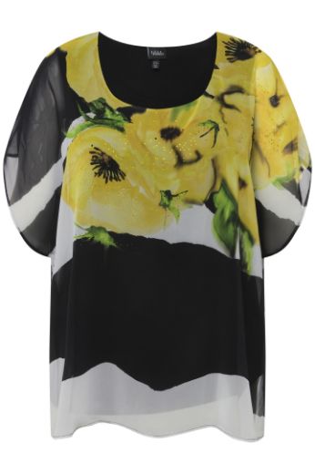 Plus size veliki brojevi Bluza elegantna s printom cvijeća i pruga za punije