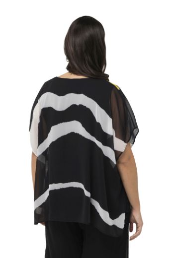 Plus size veliki brojevi Bluza elegantna s printom cvijeća i pruga za punije
