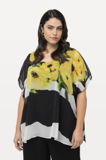 Plus size veliki brojevi Bluza elegantna s printom cvijeća i pruga za punije
