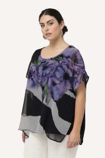 Plus size veliki brojevi Bluza elegantna s printom cvijeća i pruga za punije