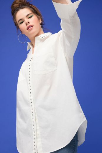Plus size veliki brojevi Bluza dugih rukava s ukrasnim dodacima za punije