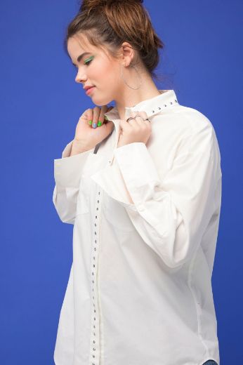 Plus size veliki brojevi Bluza dugih rukava s ukrasnim dodacima za punije