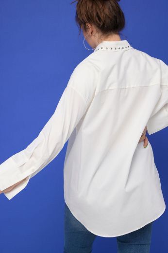 Plus size veliki brojevi Bluza dugih rukava s ukrasnim dodacima za punije