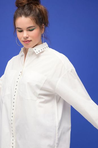 Plus size veliki brojevi Bluza dugih rukava s ukrasnim dodacima za punije