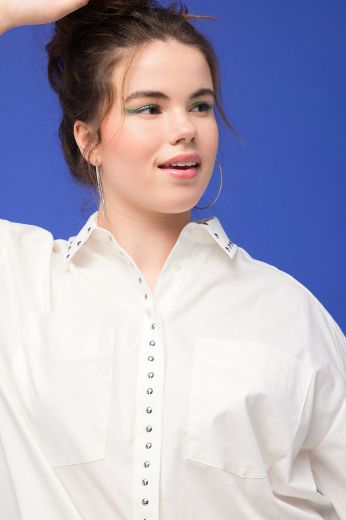 Plus size veliki brojevi Bluza dugih rukava s ukrasnim dodacima za punije