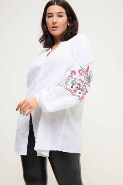 Veliki brojevi Bluza s ukrasnim vezom moda za punije