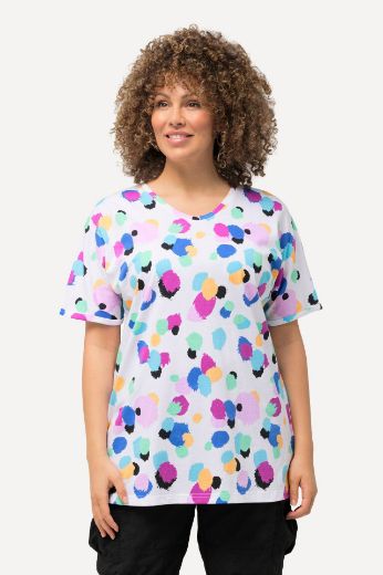 Plus size veliki brojevi Majica kratkih rukava s printom nepravilnih krugova za punije