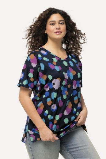 Plus size veliki brojevi Majica kratkih rukava s printom nepravilnih krugova za punije