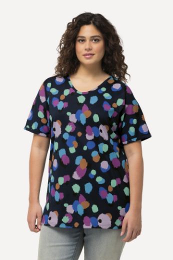 Plus size veliki brojevi Majica kratkih rukava s printom nepravilnih krugova za punije