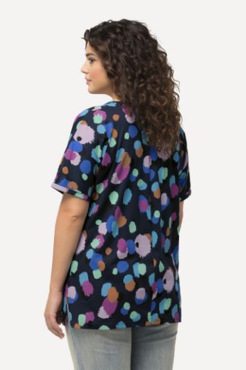 Plus size veliki brojevi Majica kratkih rukava s printom nepravilnih krugova za punije