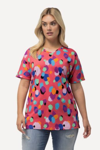 Plus size veliki brojevi Majica kratkih rukava s printom nepravilnih krugova za punije