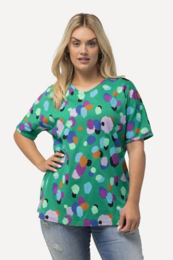 Plus size veliki brojevi Majica kratkih rukava s printom nepravilnih krugova za punije