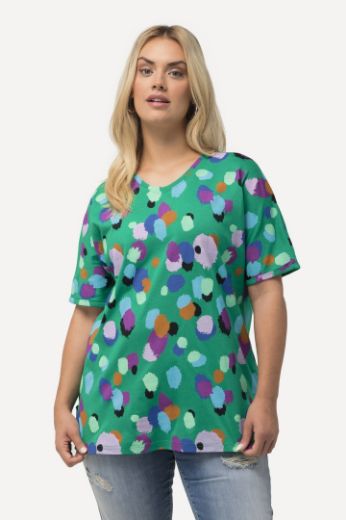 Plus size veliki brojevi Majica kratkih rukava s printom nepravilnih krugova za punije
