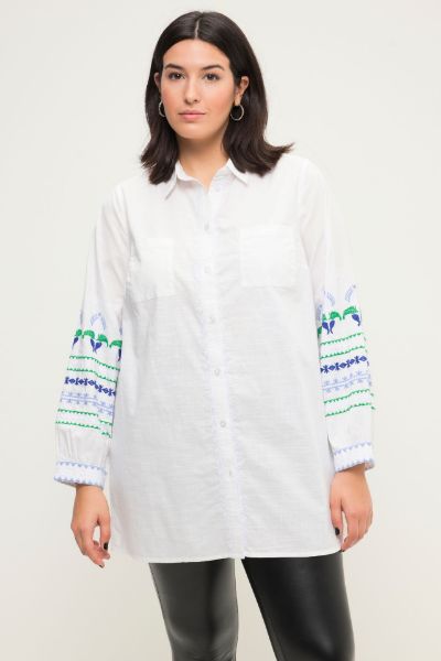 Veliki brojevi Košulja s ukarsnim vezom moda za punije