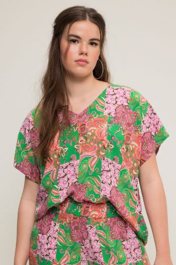 Plus size veliki brojevi Bluza V izreza s printom za punije
