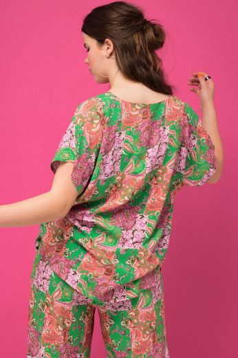 Plus size veliki brojevi Bluza V izreza s printom za punije