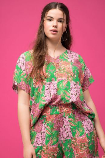 Plus size veliki brojevi Bluza V izreza s printom za punije