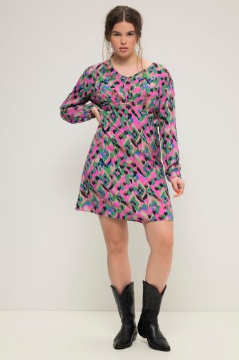 Plus size veliki brojevi Haljina kraćeg kroja dugih rukava za punije