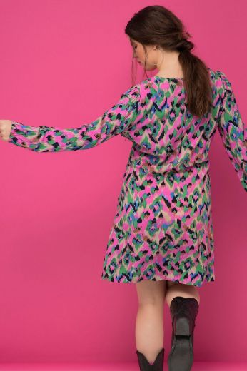 Plus size veliki brojevi Haljina kraćeg kroja dugih rukava za punije