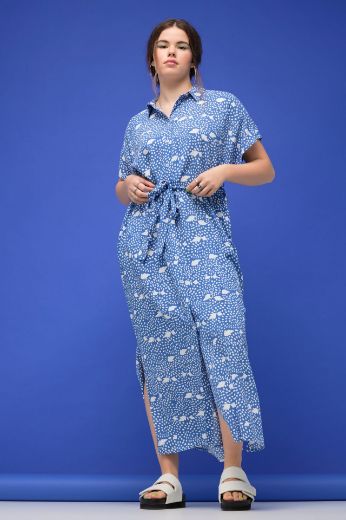 Plus size veliki brojevi Haljina na vezanje kratkih rukava za punije