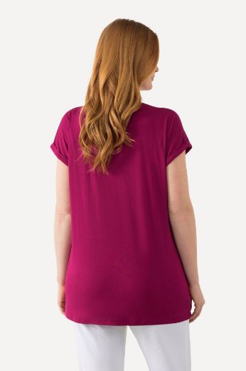 Plus size veliki brojevi Majica kratkih rukava s ukrasnim dodatkom V izreza za punije