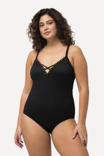 Plus size veliki brojevi Kupaći kostim jednodijelni s ukrasnim dodacima za punije
