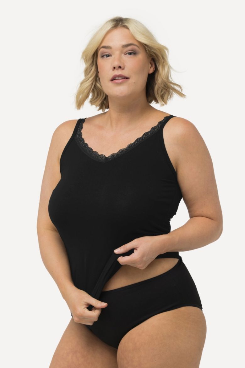 Plus size veliki brojevi Potkošulja s dodatkom čipke za punije