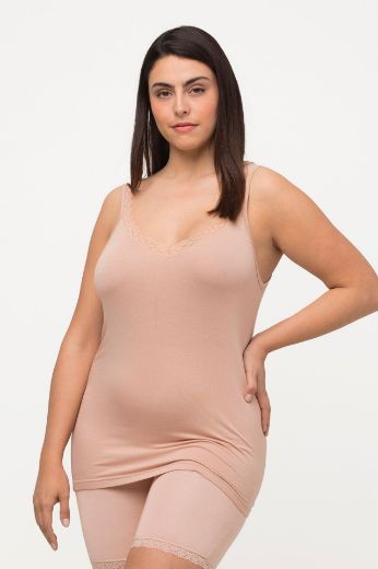 Plus size veliki brojevi Potkošulja s dodatkom čipke za punije