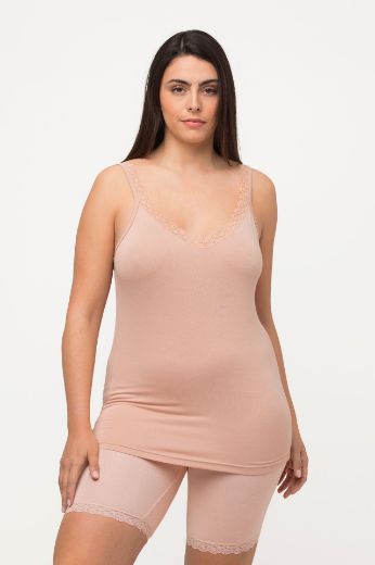 Plus size veliki brojevi Potkošulja s dodatkom čipke za punije