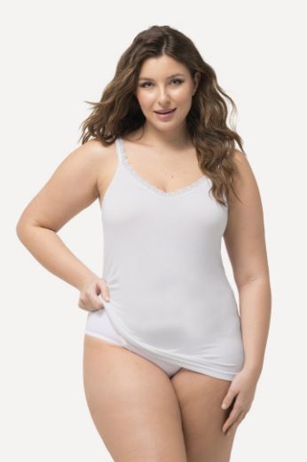 Plus size veliki brojevi Potkošulja s dodatkom čipke za punije