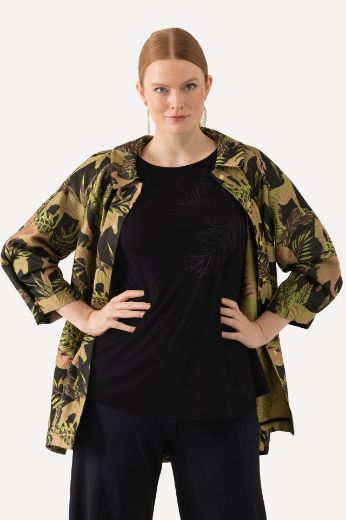 Plus size veliki brojevi Majica kratkih rukava s ukrasnim motivom lista za punije