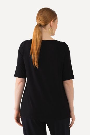 Plus size veliki brojevi Majica kratkih rukava s ukrasnim motivom lista za punije