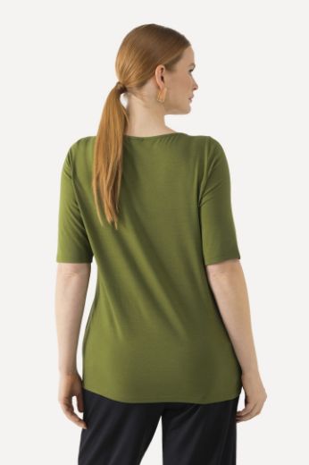 Plus size veliki brojevi Majica kratkih rukava s ukrasnim motivom lista za punije