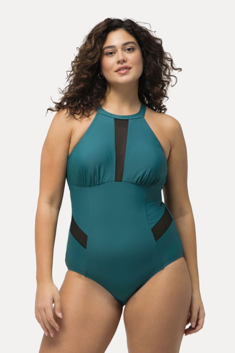Plus size veliki brojevi Kupaći kostim jednodijelni s kopčanjem oko vrata za punije