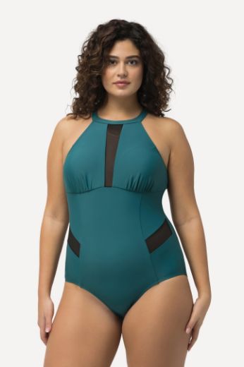 Plus size veliki brojevi Kupaći kostim jednodijelni s kopčanjem oko vrata za punije